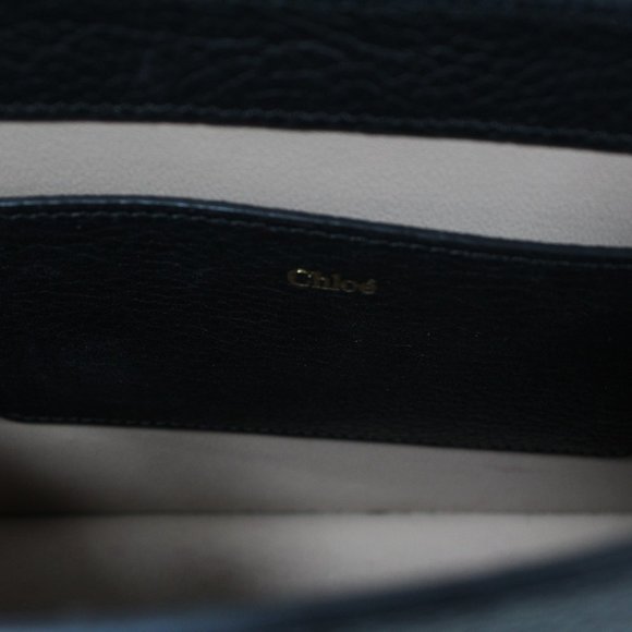 Chloe Alphabet Leather Clutch Bag - Black - Picture 8 of 9